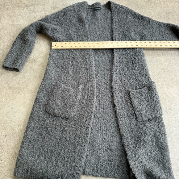 Topshop size 6 long sweater cardigan with pockets gray - Picture 3 of 11